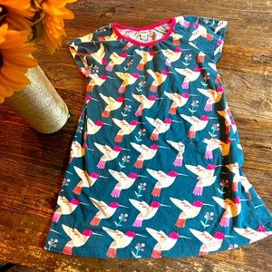 EUC worn once - super cute hummingbird print Hatley dress size 7